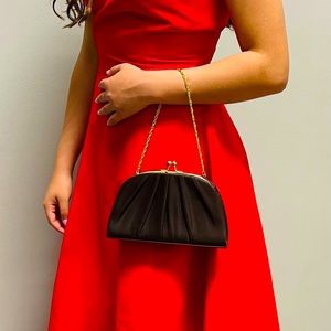Vintage Cocoa Brown Satin Evening Purse
